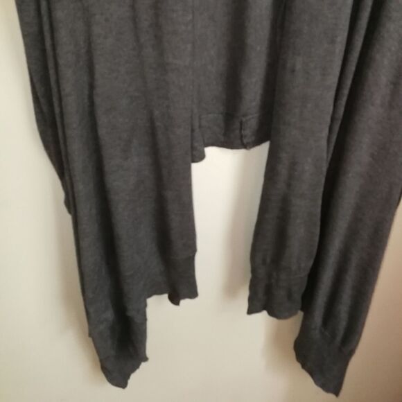 ARITZIA Dark Grey Thin Knit Warm Open Front Cashmere Cardigan Size extra-small - Picture 4 of 9